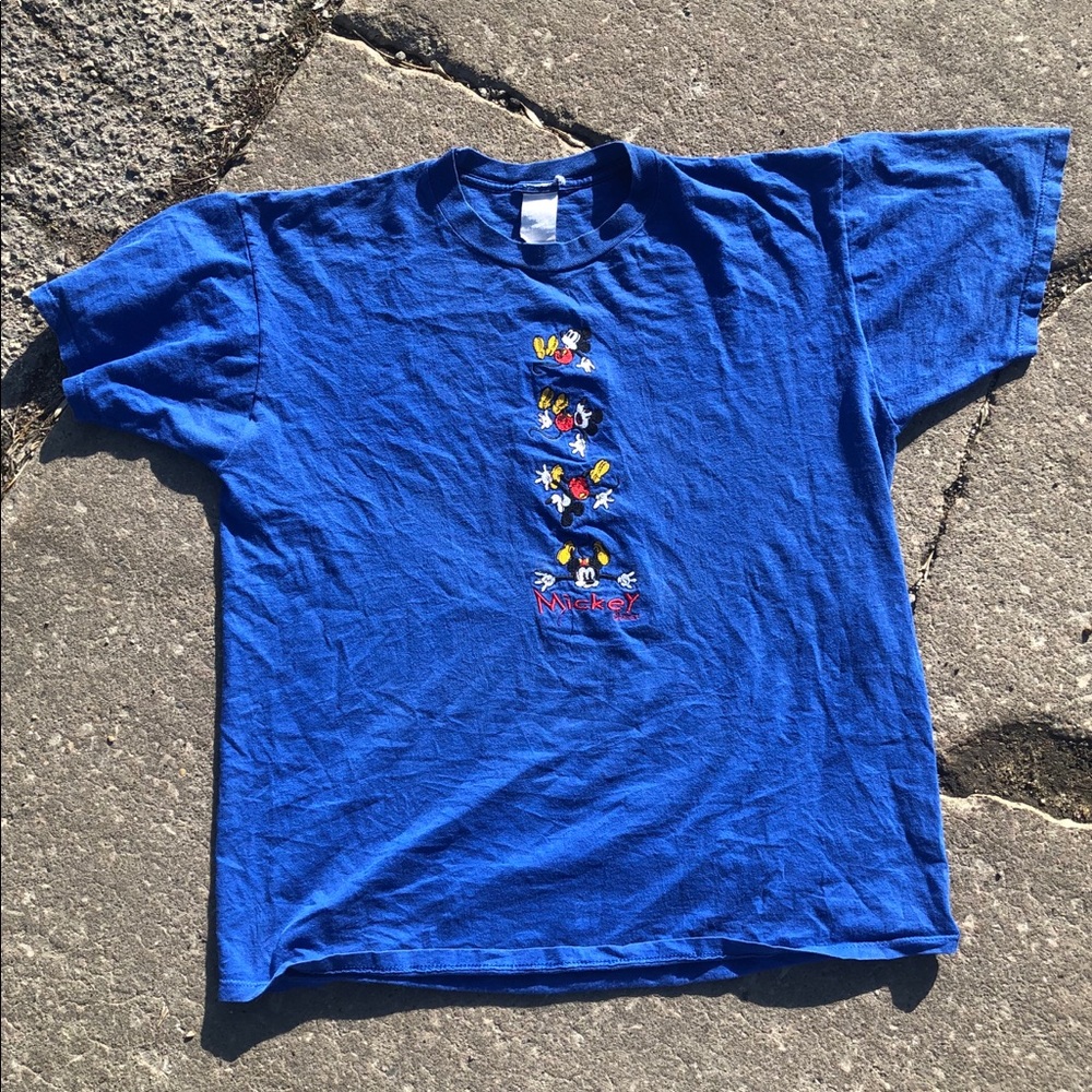 Vintage 90s Mickey Mouse Embroidered T Shirt
